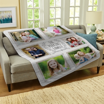 Family Is Everything Photo Plush Blanket