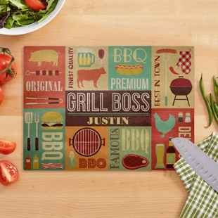 Grill Boss Glass Chopping Board