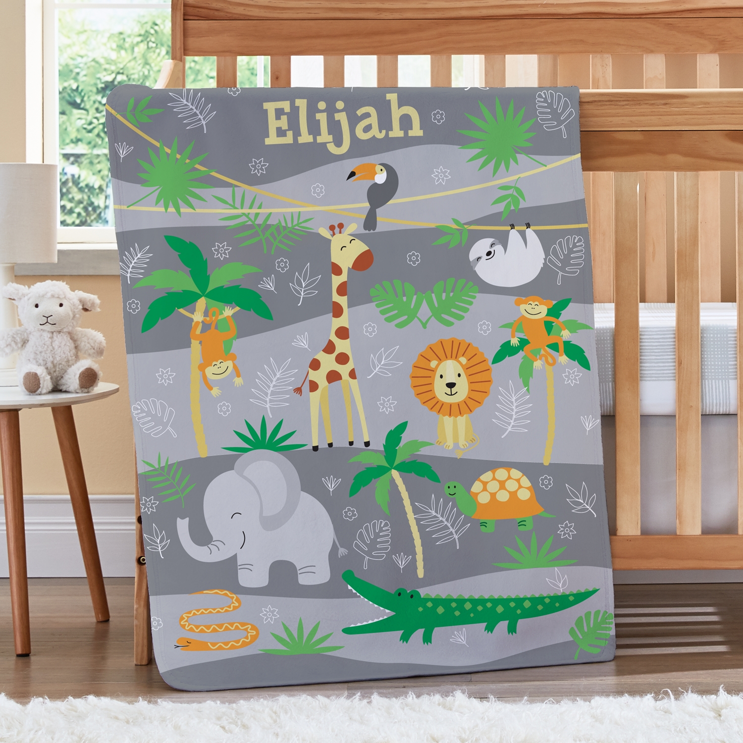 Jungle Buddies Personalized Baby Blanket