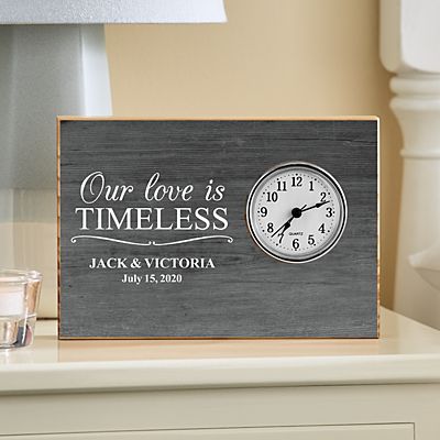 Love Is Timeless Wood Clock