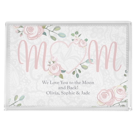 Cherish Mom Glass Block - Large