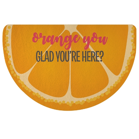 Fun Fruit Half Round Doormat - Orange