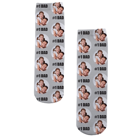 #1 Photo Message Socks - Grey - Large
