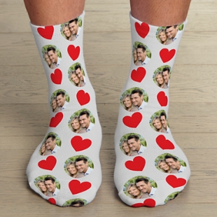  Glohox Custom Photo Socks Faces - Print Your Picture Photo  Personalized Funny Crew Sock with Text Valentines Day Gift for Men :  Clothing, Shoes & Jewelry