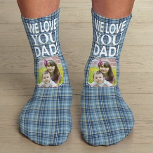 Plaid Photo Socks