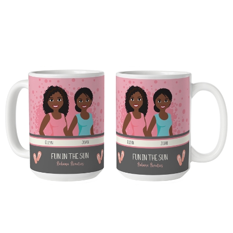 Besties Mug - 2 Girls - 15oz
