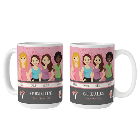 Besties Mug - 4 Girls - 15oz