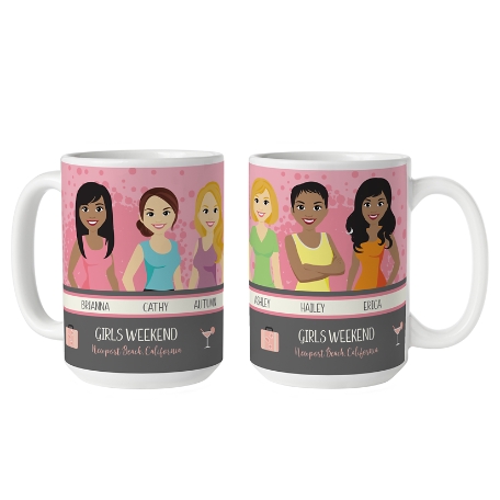 Besties Mug - 6 Girls - 15oz