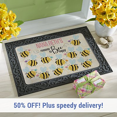 Reasons to Bee Happy Doormat