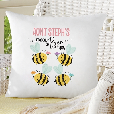 bee throw pillow