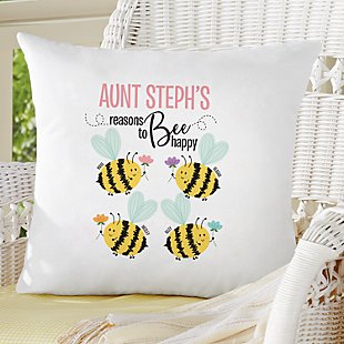 Reasons to Bee Happy Throw Pillow