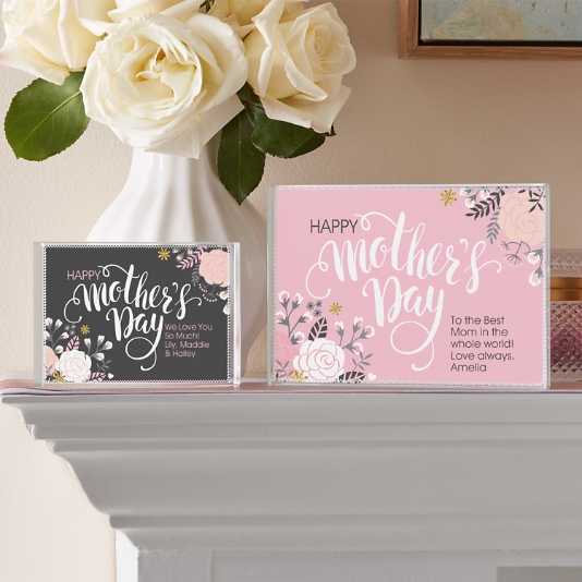 Happy Mother's Day Glass Block