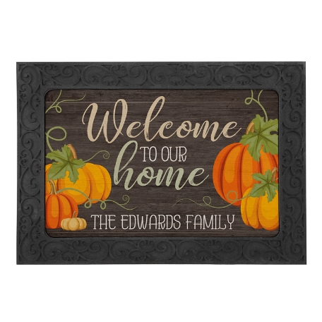 All Pumpkins Welcome Doormat with Holder - 17x27