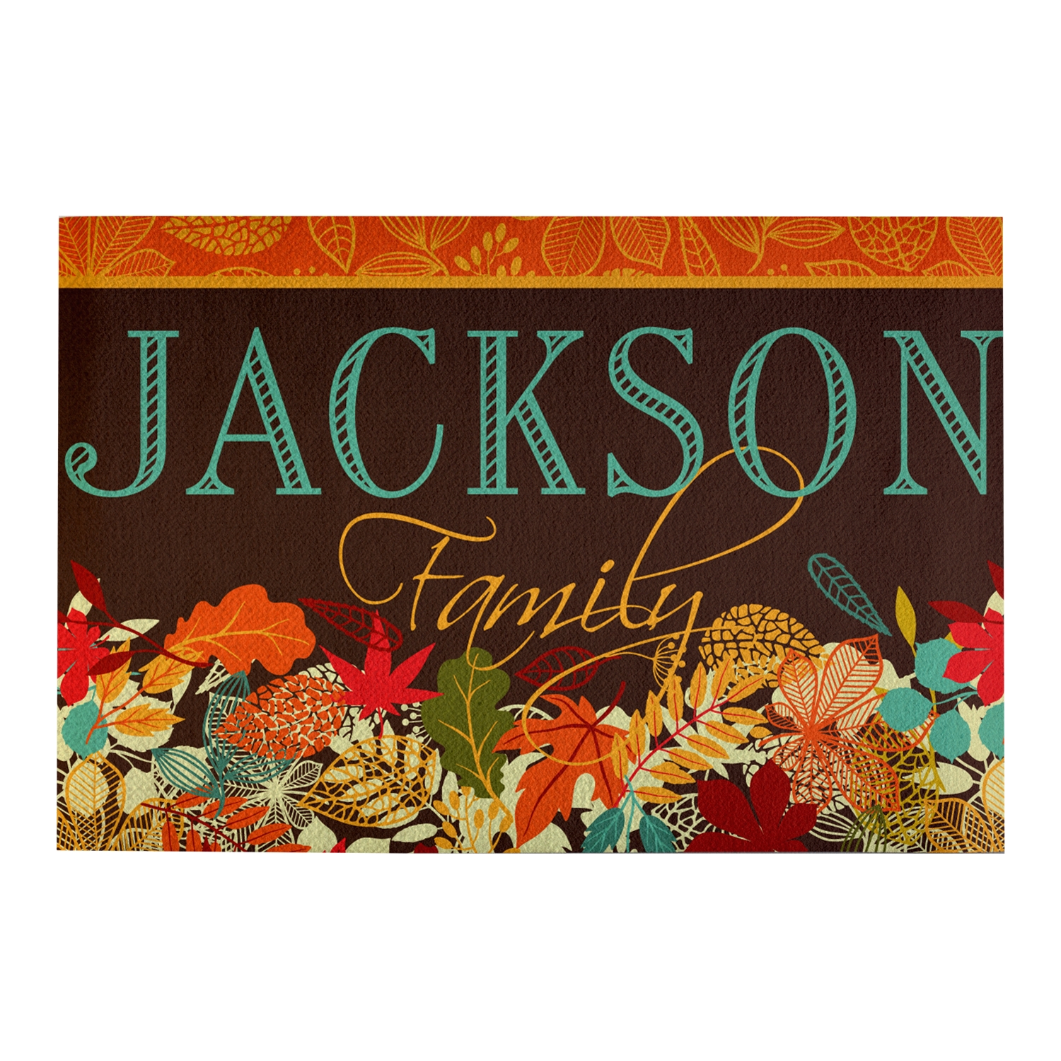 Colorful Fall Family  Doormat-24x36