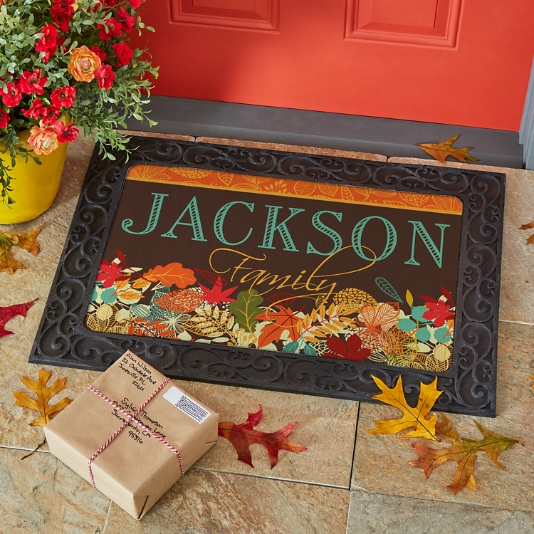 Colorful Fall Family Doormat Personal Creations