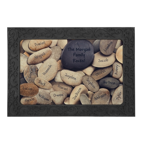 Family Rocks Doormat with Holder - 68x43 cm
