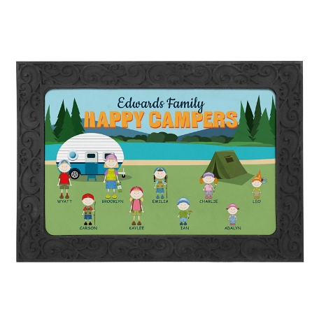 Happy Campers Doormat 17x27 w/ Holder-2-12 Campers