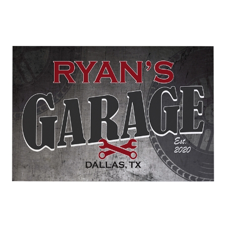 His Garage Doormat-24x36