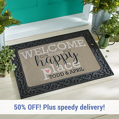 Welcome to Our Happy Place Doormat