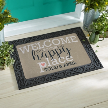 Welcome to Our Happy Place Doormat