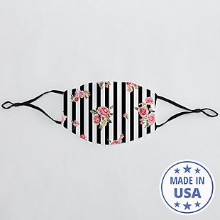 Allover Print Adult Face Mask - Floral Stripes