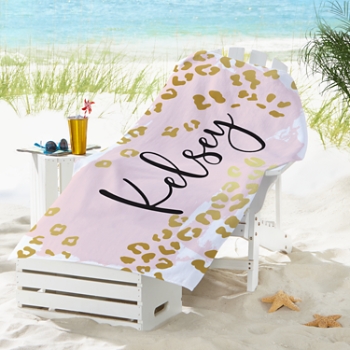 Metallic Leopard Beach Towel