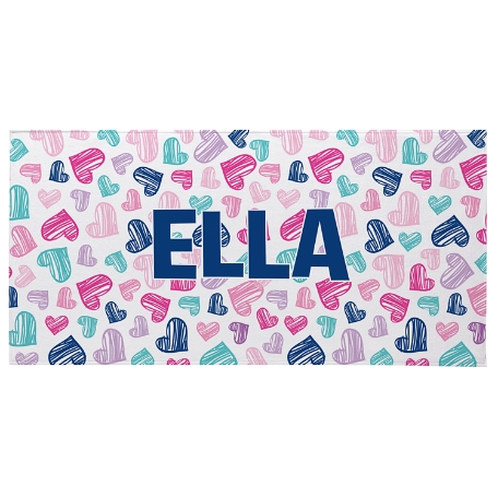 Pretty Pattern Beach Towel - Bright Hearts - Small