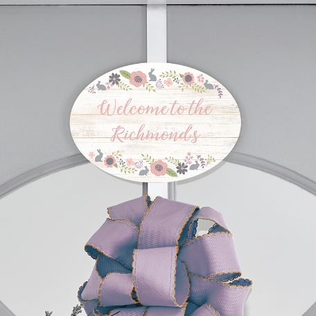 Rustic Easter Floral Wreath Holder with Plaque