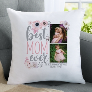 Best Mom Ever Photo Throw Pillow