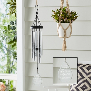 Hold You In My Heart Glass Wind Chime