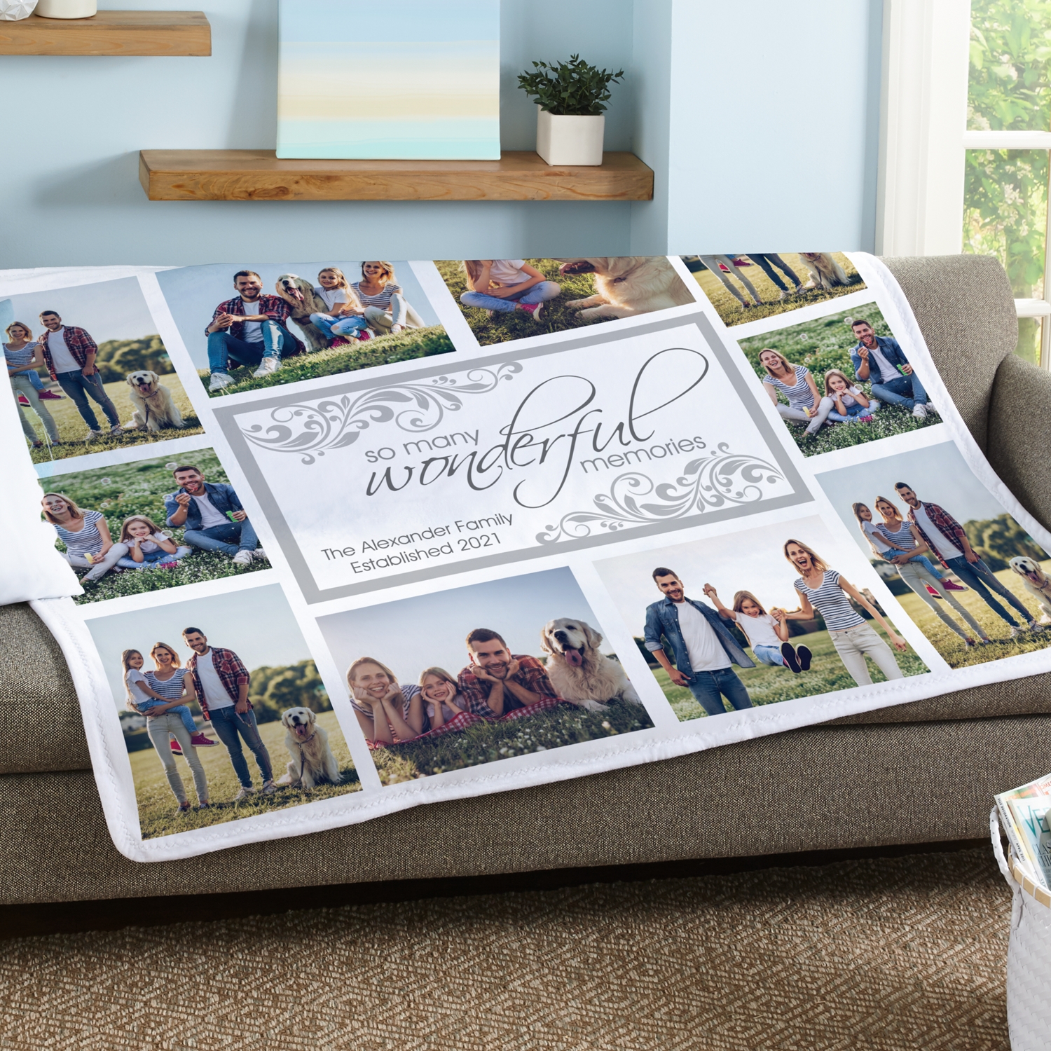 Cherished Moments Personalized Photo Plush Blanket