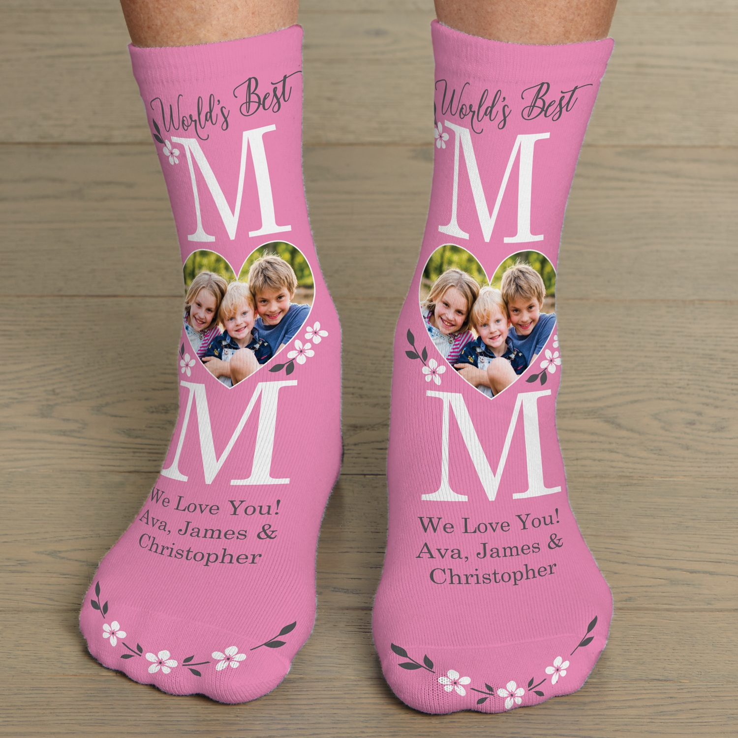 World's Best Mom Photo Socks