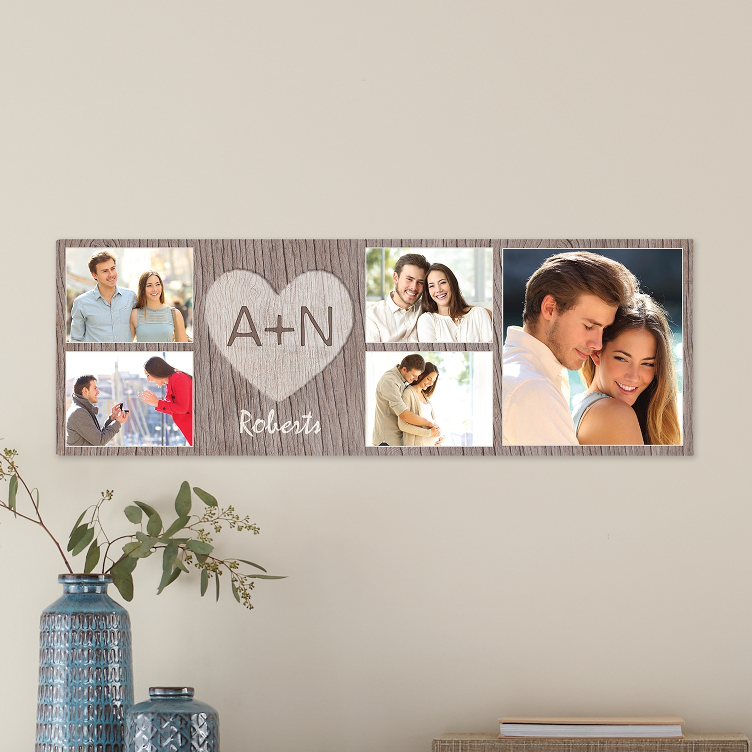 Carved In Love Photo Canvas