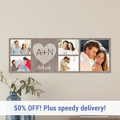 Carved In Love Photo Canvas
