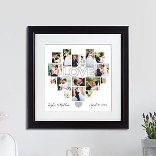 Heart Photo Collage Framed Print