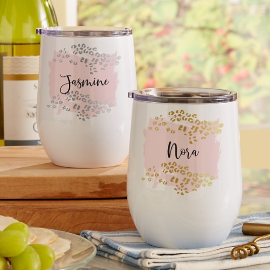 Metallic Leopard Wine Tumbler Personal Creations