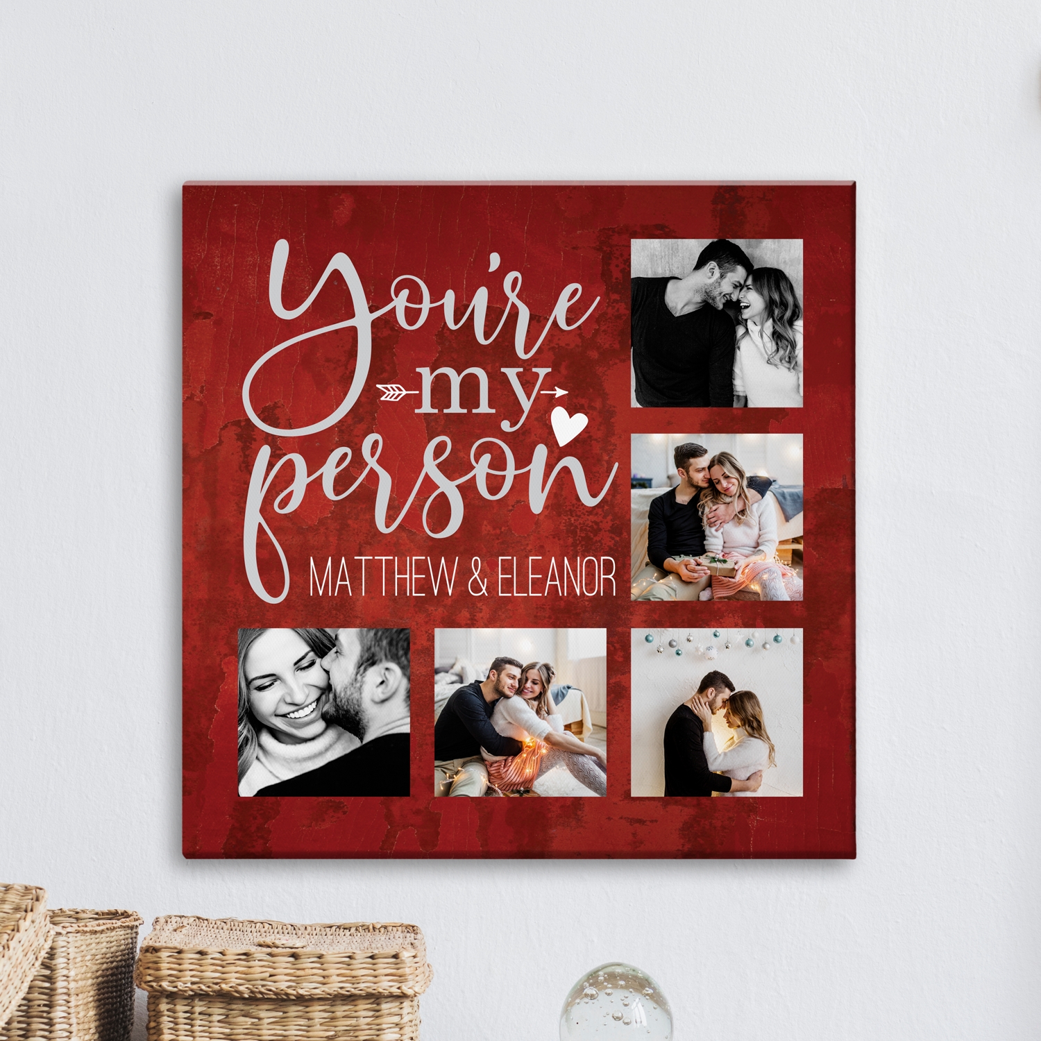 Custom Portrait Valentines Day Gift for Him Gift for Her Couple