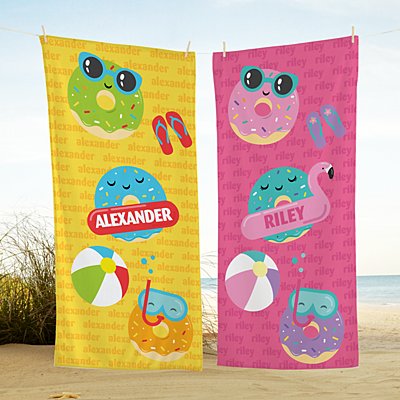 Dunk with Donuts Beach Towel