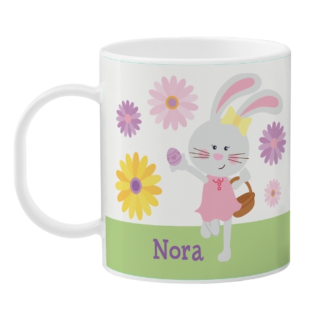 Fluffy Easter Bunny Personalized Cup - Rainbow