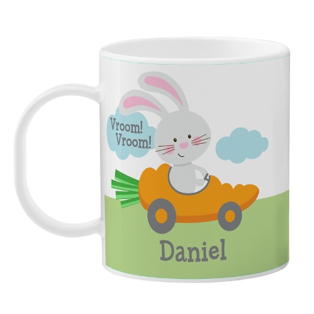 Fluffy Easter Bunny Personalized Cup - Teal