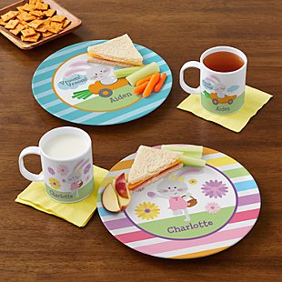 Fluffy Easter Bunny Personalized Tableware