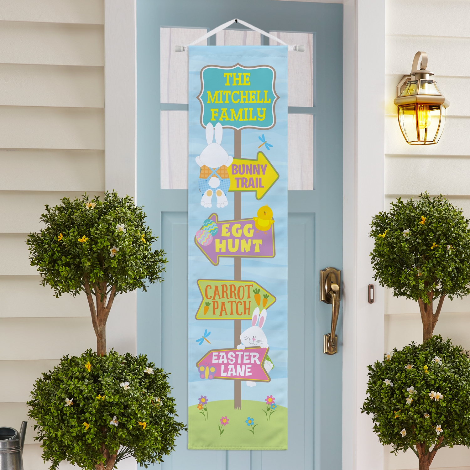 Follow The Bunnies Door Banner