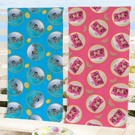 Funny Faces Photo Beach Towel