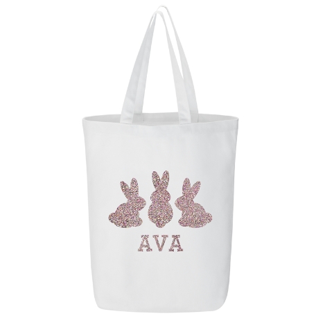 Glitter Bunny Buddies Tote Bag - Multicolor