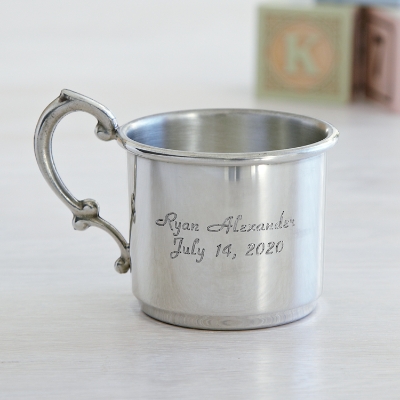 pewter christening cup