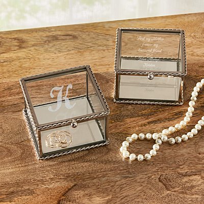 Elegant Glass Personalized Trinket Box