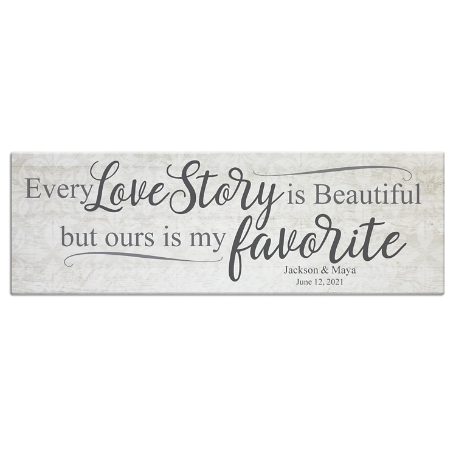 Every Love Story Canvas - 9x27 Cream