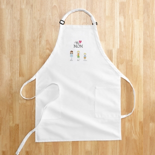 Best Mom Ever. Embroidered Apron (white)