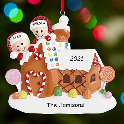 Gingerbread House Couple Bauble