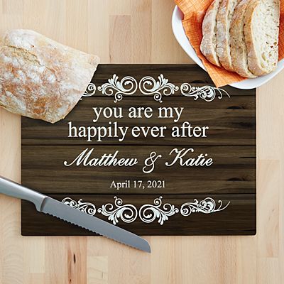 You Are My Happily Ever After Glass Cutting Board